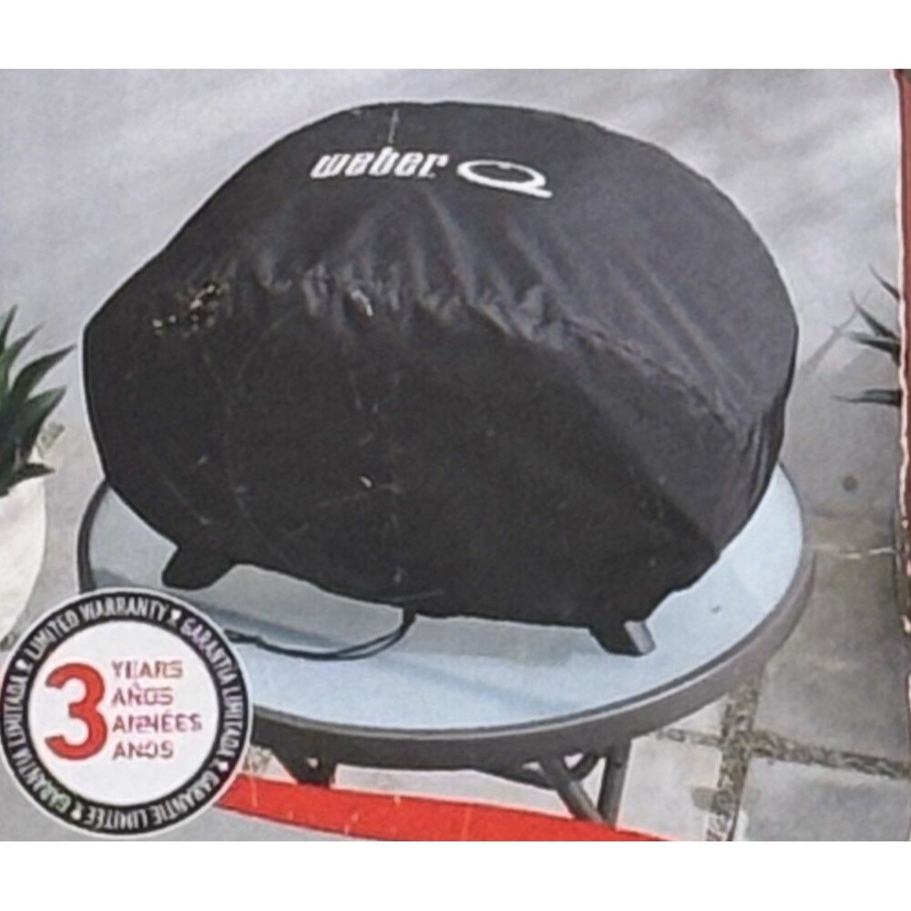 Weber Q Premium Grill Cover Fits Q2800N+ Gas Grill Black Heavy Duty